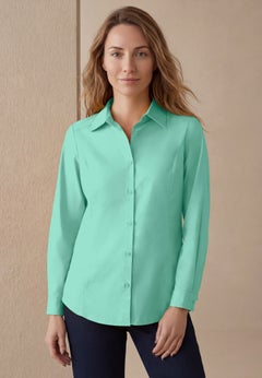 Stretch Cotton Poplin Button Down Shirt