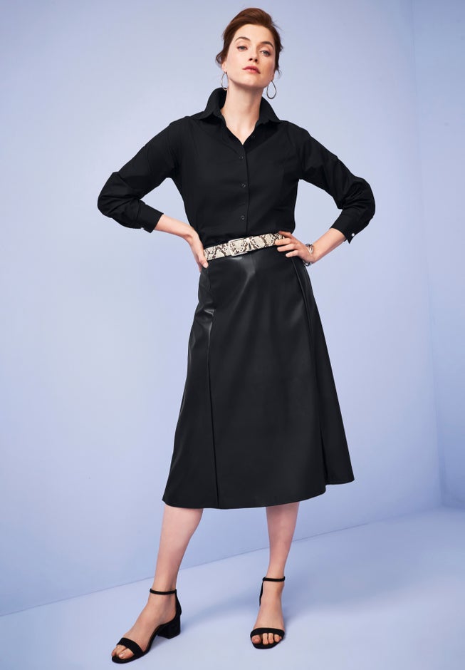 Stretch Cotton Poplin Button Down Shirt image number 1