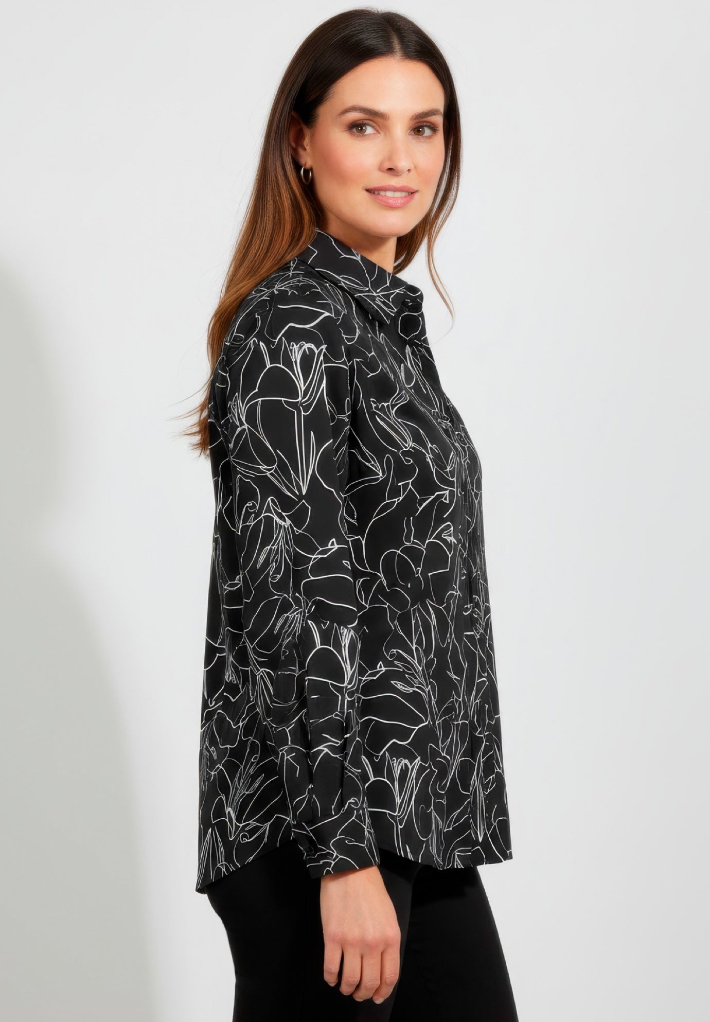 Stretch Cotton Poplin Button Down Shirt image number 2