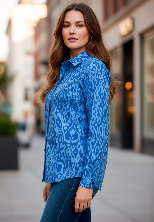 Stretch Cotton Poplin Button Down Shirt image number 2