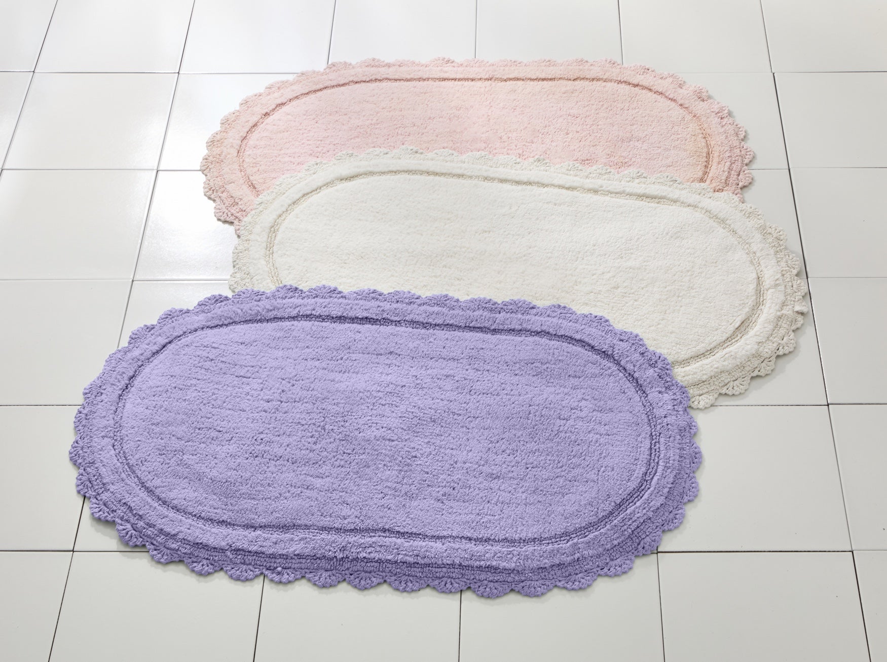 Half Round Crochet Bath Mat  image number 0