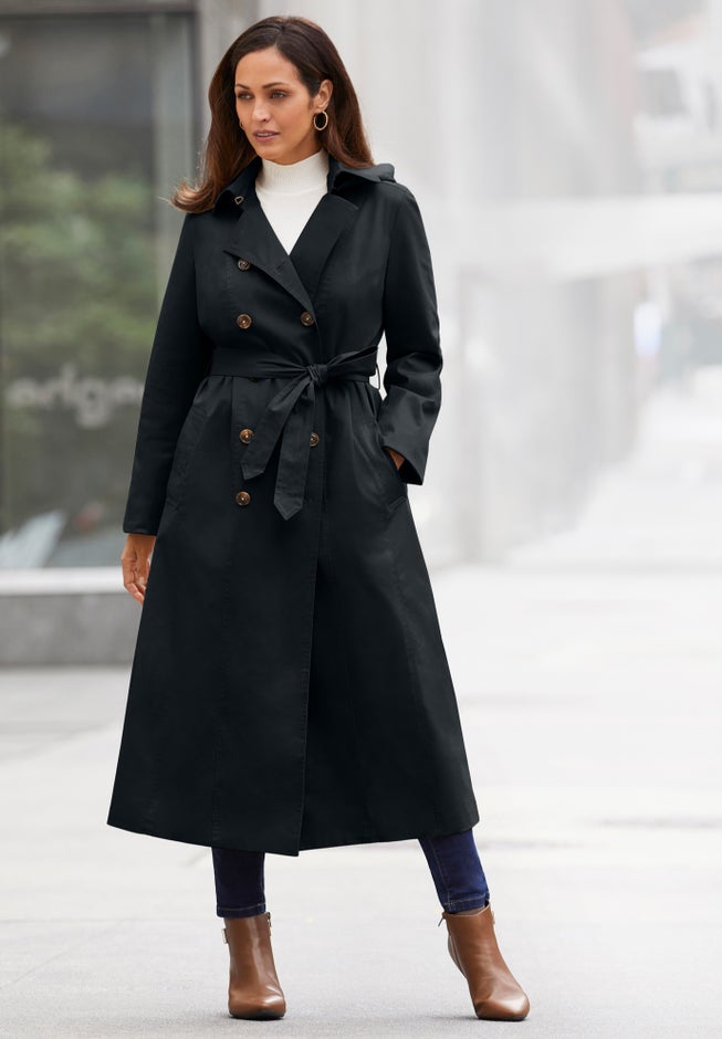 Double Breasted Long Trench Raincoat image number 0
