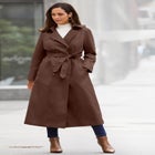 Double Breasted Long Trench Raincoat image number null