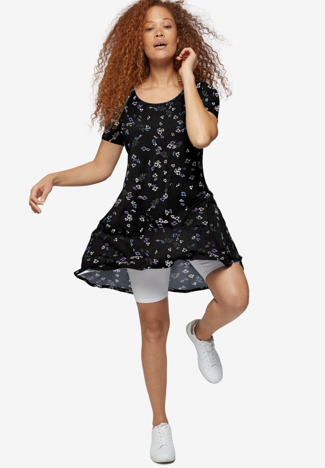 Short Sleeve A-Line Knit Dress image number 0