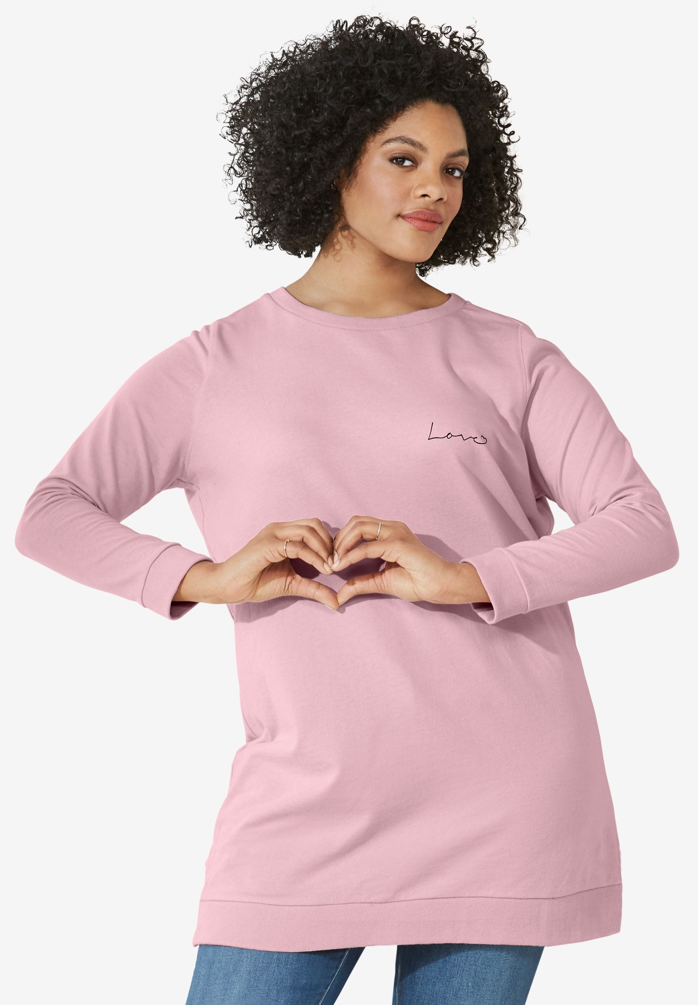 French Terry Love Tunic Sweatshirt image number 0
