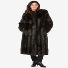 Plus Size Hooded Faux Fur Coat image number 0
