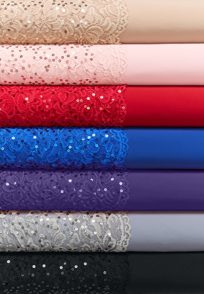 Plus Size Sparkle Lace Popover A-Line Gown with 3/4 Sleeves image number 5