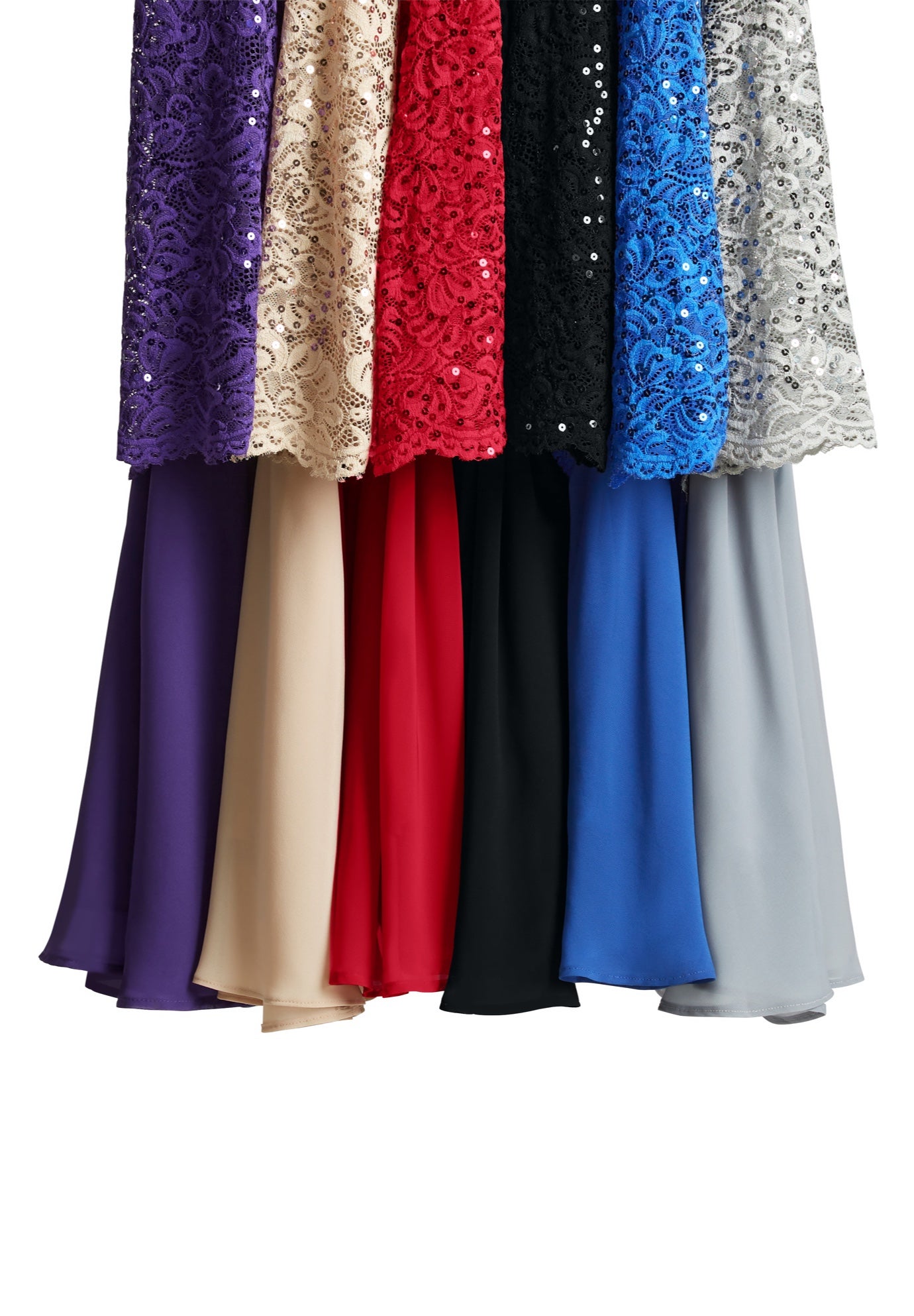 Plus Size Sparkle Lace Popover A-Line Gown with 3/4 Sleeves image number 6