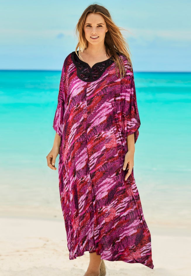 Long Embellished Cover Up image number null