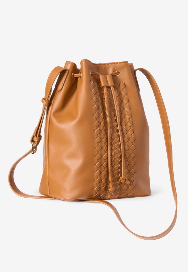 Braided-Detail Crossbody Bucket Bag image number null