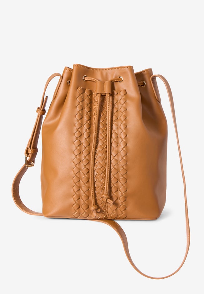 Braided-Detail Crossbody Bucket Bag image number null