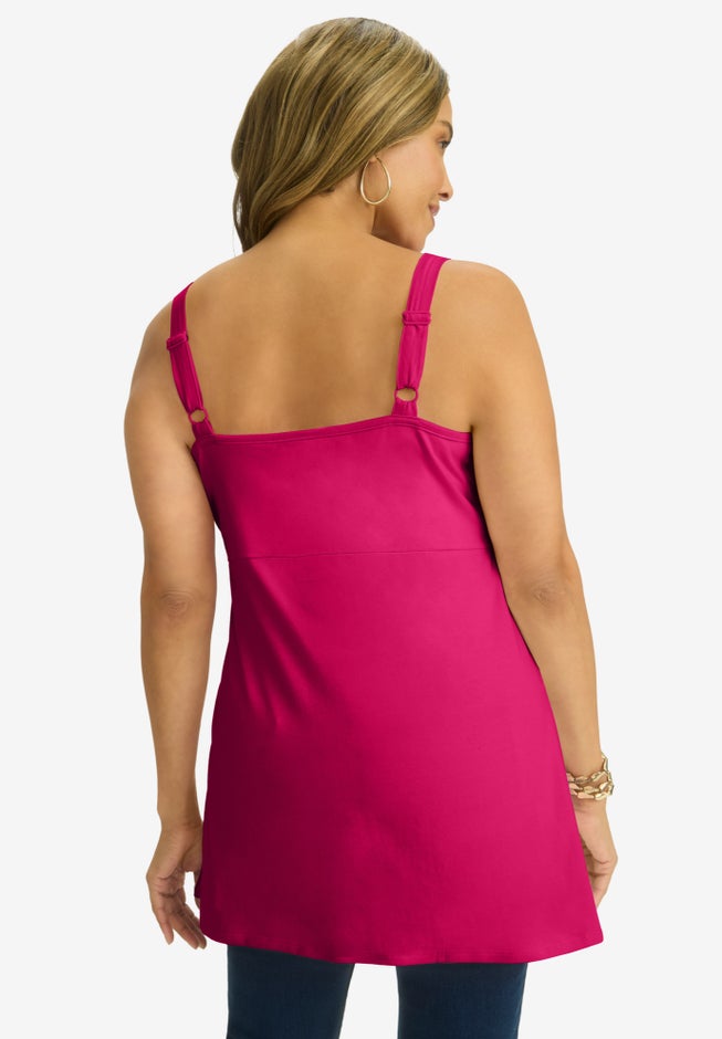 Stretch Cotton Shirred Tank image number 2