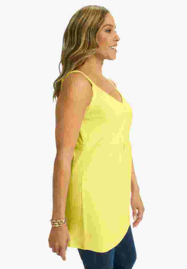 Stretch Cotton Shirred Tank image number 1