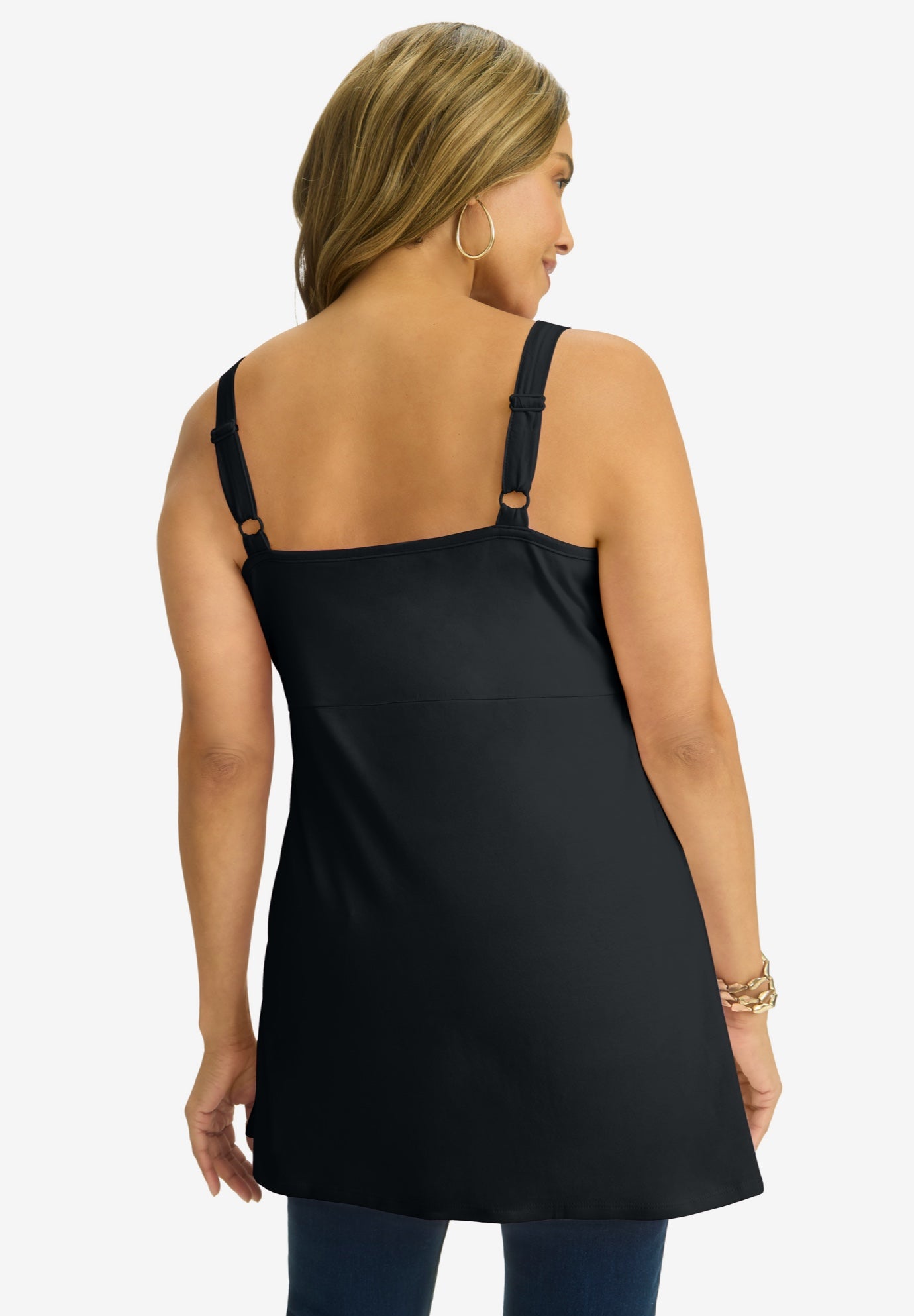 Stretch Cotton Shirred Tank image number 2