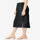 Comfort Waist Stretch Denim Midi Skirt image number null