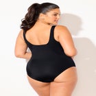 Chlorine Resistant Square Neck Tummy Control One Piece Swimsuit image number 3