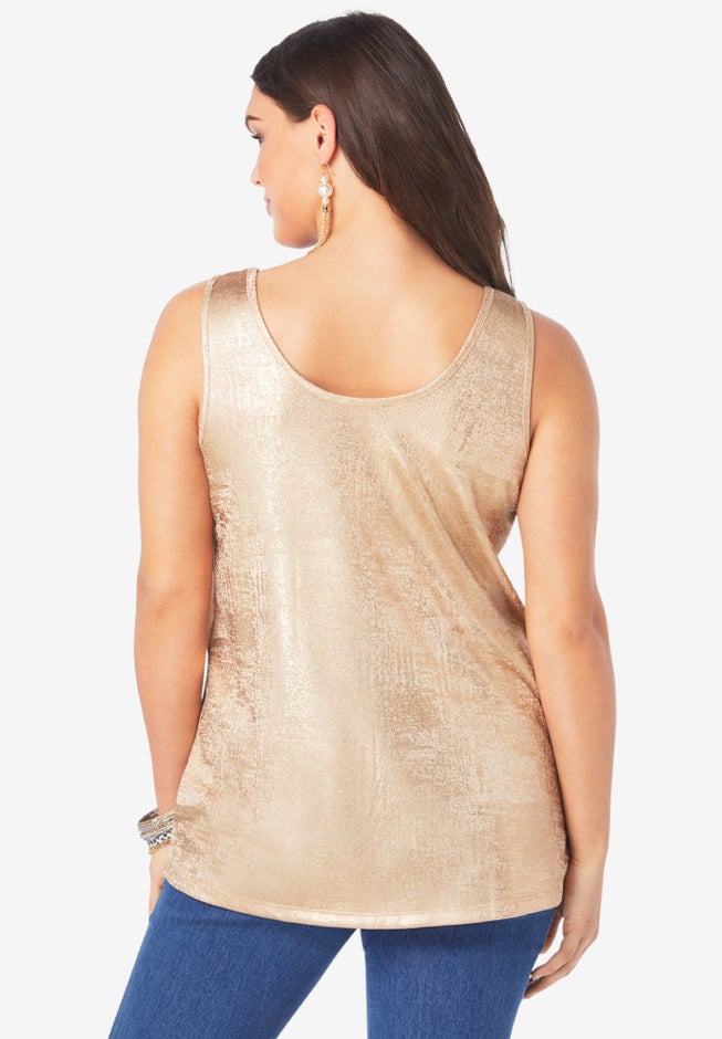Scoopneck Metallic Tank Top image number null