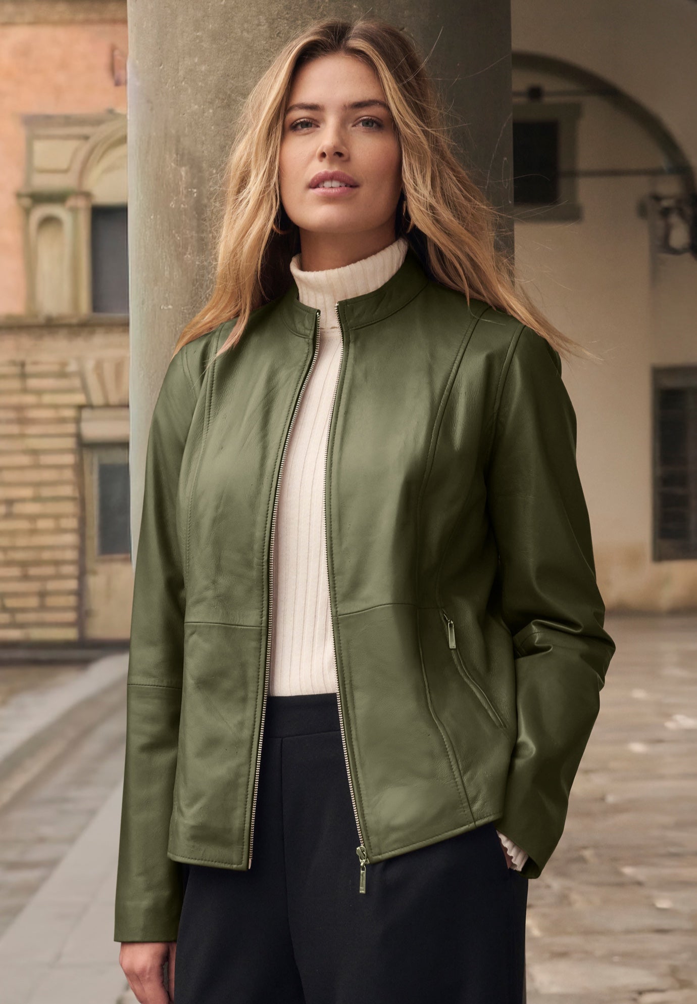 Zip Front Leather Jacket image number 0