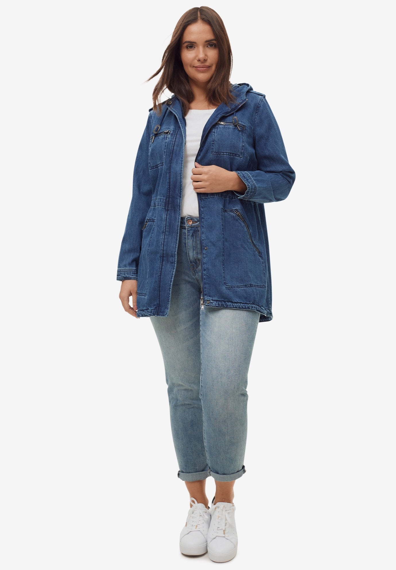 Hooded Anorak Denim Jacket image number 0