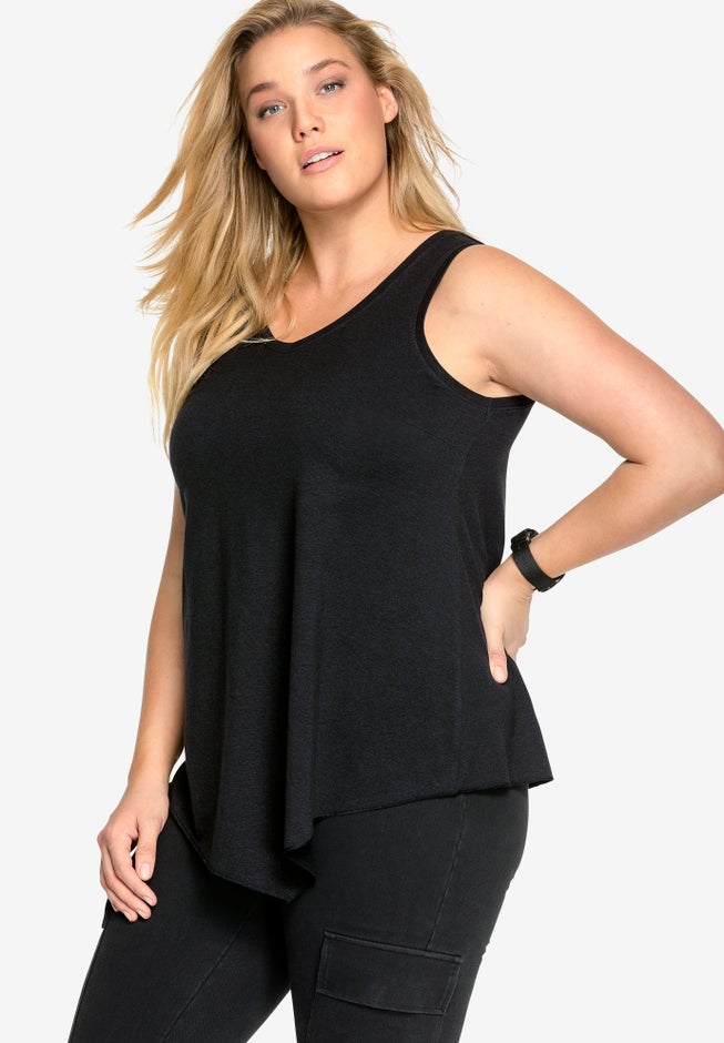 V-Neck Pointed Front Tank image number 3