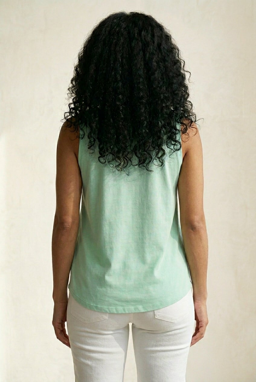 V-Neck Pointed Front A-Line Tank Top image number 1