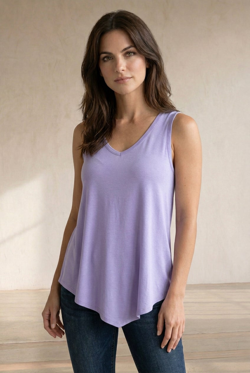 V-Neck Pointed Front Tank image number 0