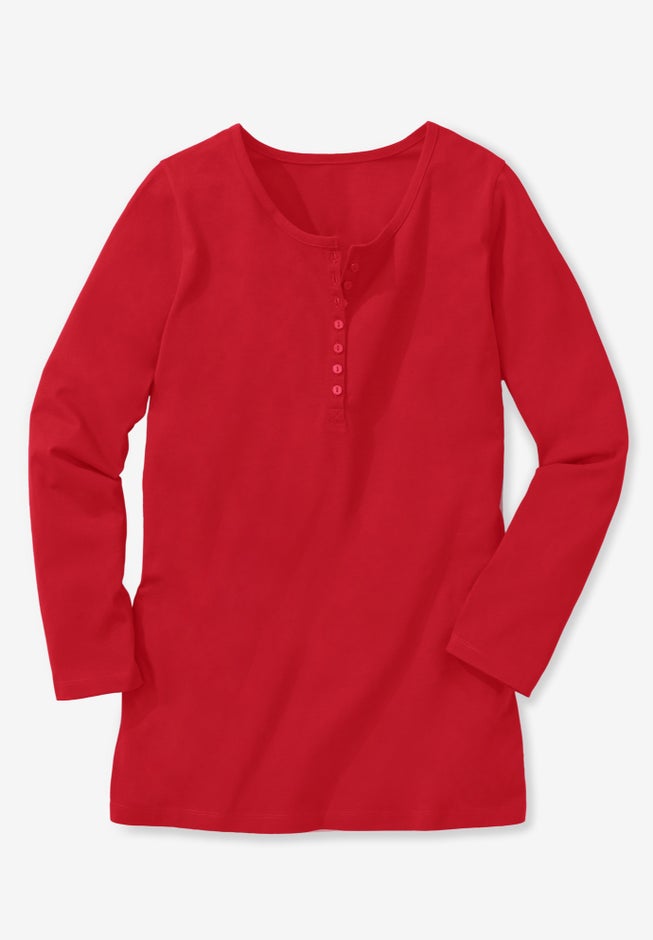 Perfect Long-Sleeve Henley Tee image number 1