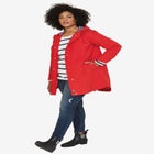 Water-Resistant A-Line Snap-Front Hooded Raincoat image number null