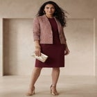 Stretch Crepe Single-Breasted Jacket Dress image number null