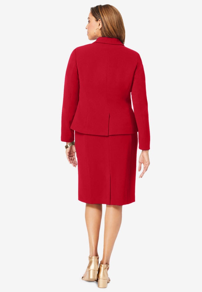 Stretch Crepe Single-Breasted Jacket Dress image number 2