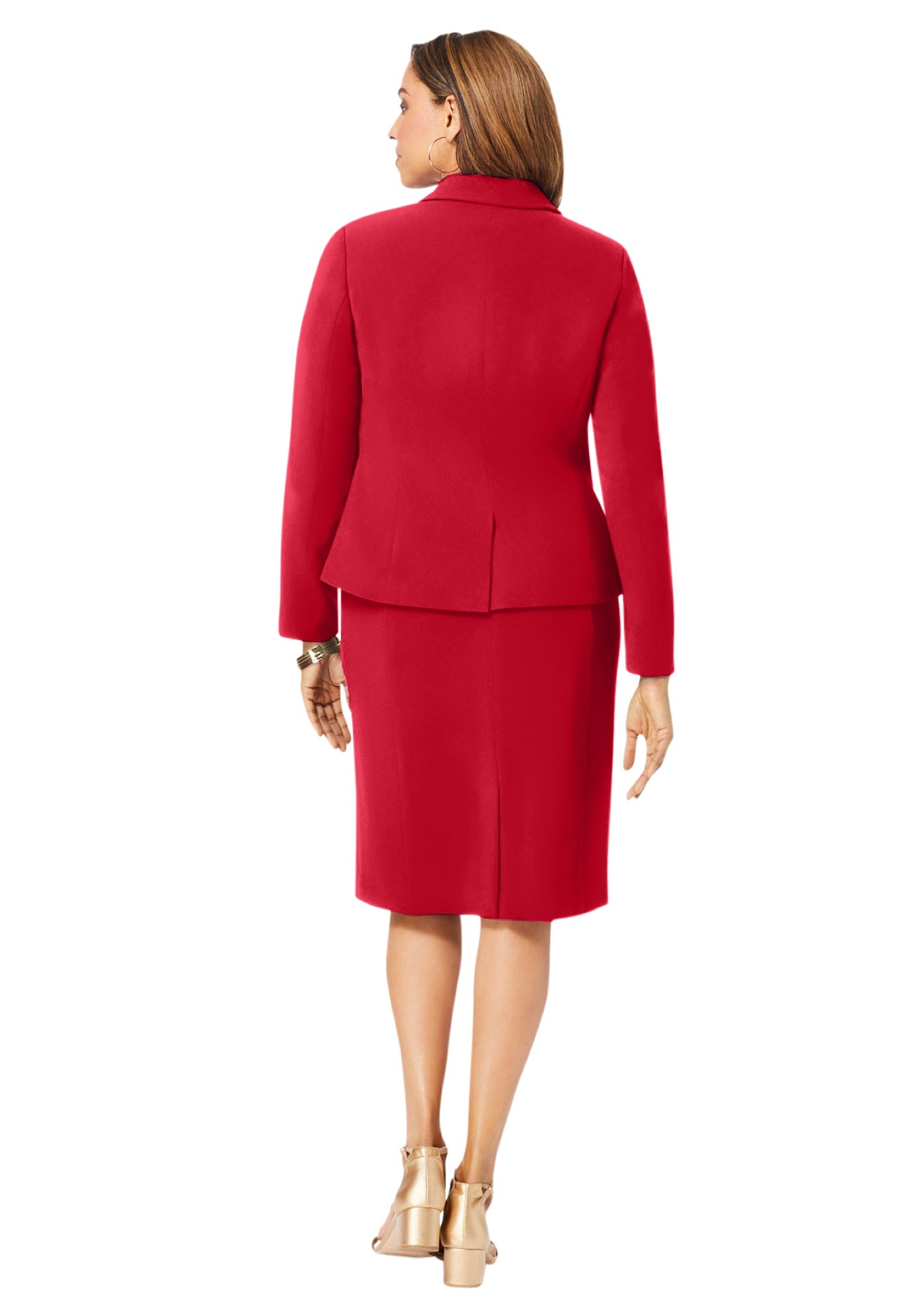 2-Piece Stretch Crepe Single-Breasted Jacket Dress image number 2