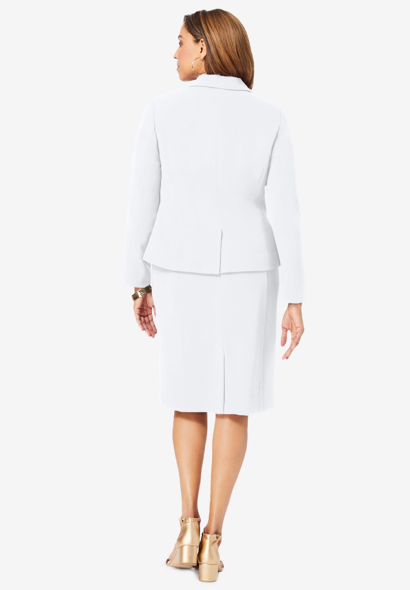 2-Piece Stretch Crepe Single-Breasted Jacket Dress image number 2