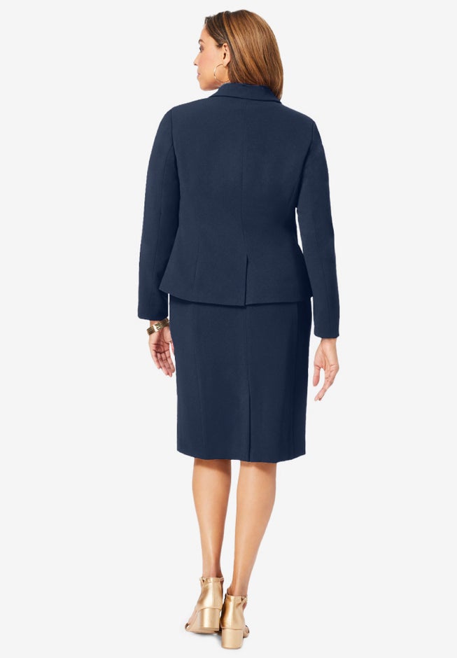 Stretch Crepe Single-Breasted Jacket Dress image number 2