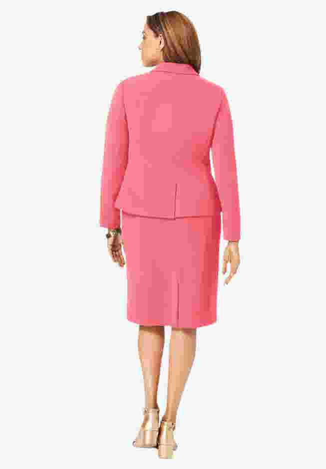 2-Piece Stretch Crepe Single-Breasted Jacket Dress image number 1