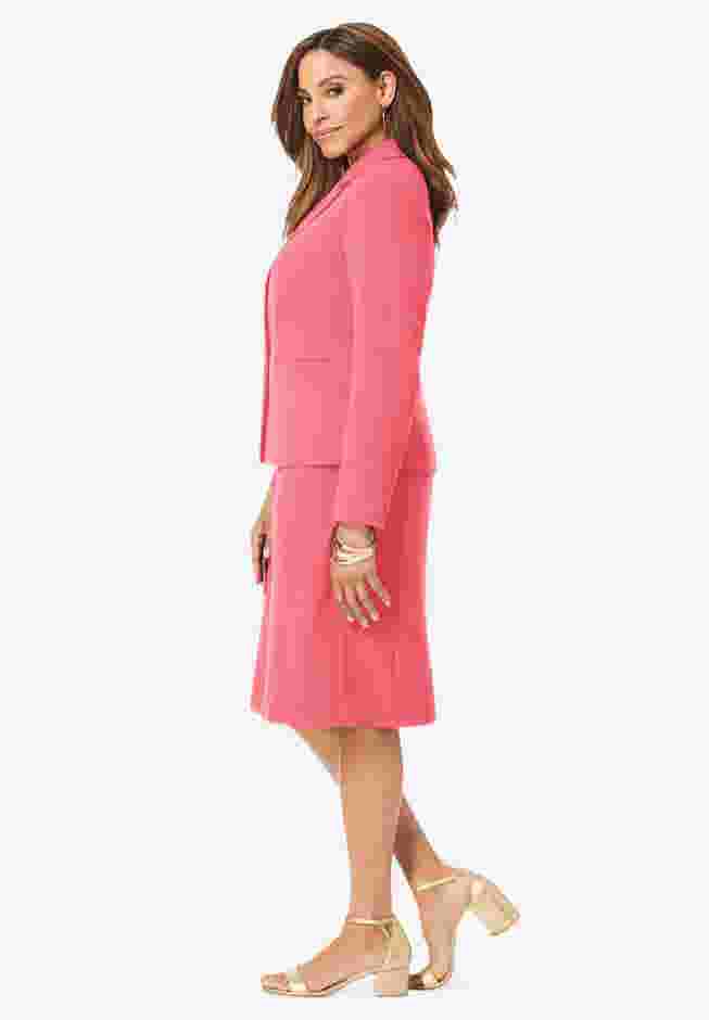 2-Piece Stretch Crepe Single-Breasted Jacket Dress image number 2