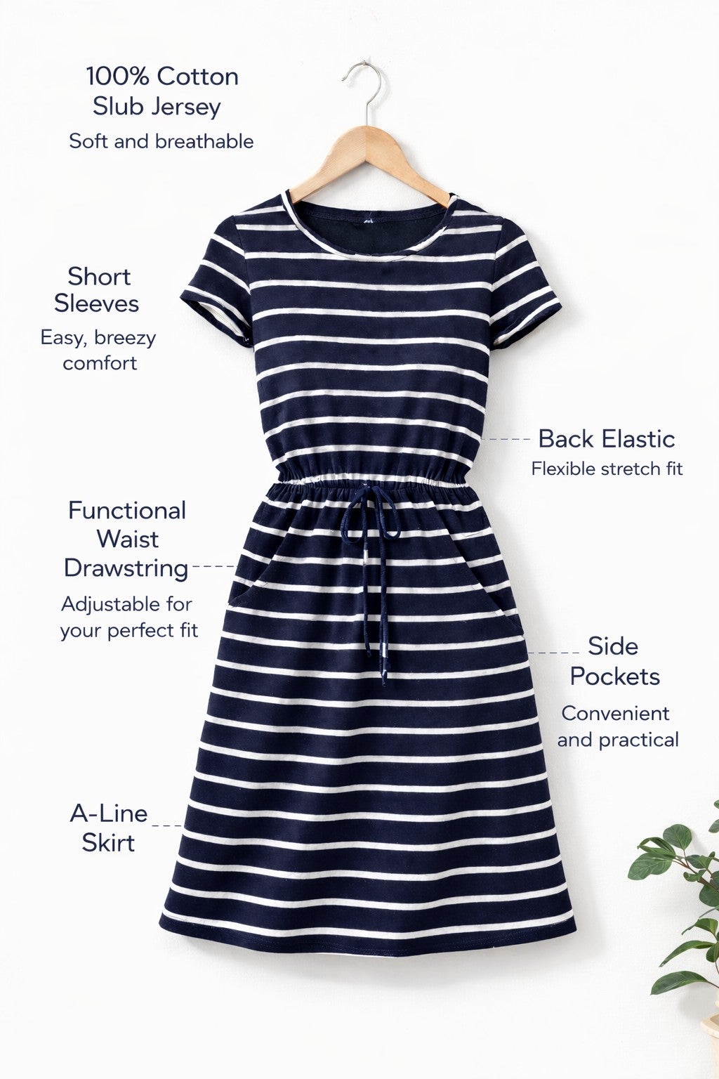 Knit Drawstring Dress image number 1