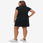100% Cotton Cinched-Waist Drawstring Midi Dress image number null