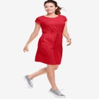 Knit Drawstring Dress image number null