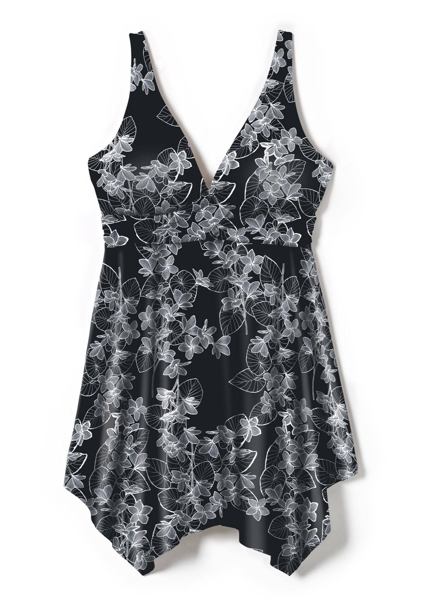 Handkerchief-Hem Two-Piece Swim Dress image number 3