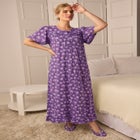 Long Floral Print Cotton Gown image number 6