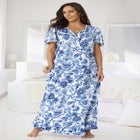 Long Floral Print Cotton Gown image number null