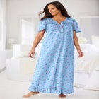 Long Floral Print Cotton Gown image number null