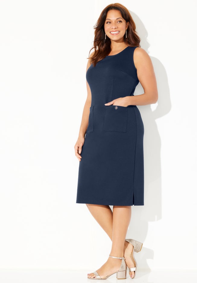 Ponte Sleeveless Shift Dress image number 2