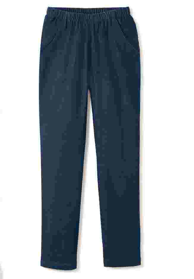 Womens Plus-Size Straight Leg Fineline Pull-On Stretch Denim Jeans image number 4