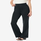 Stretch Ponte Knit Pull-On Bootcut Pants image number null