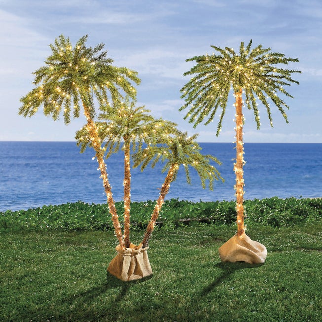 Pre-Lit 3-Branch Palm Tree image number 1