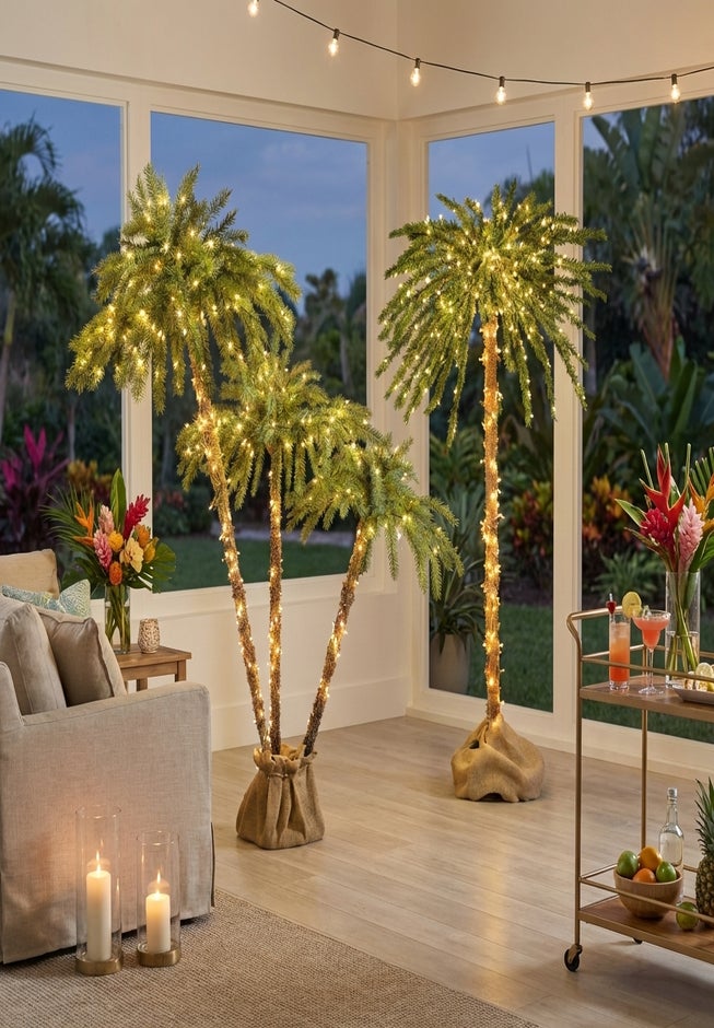 6'H Pre-Lit 3-Branch Palm Tree image number 5