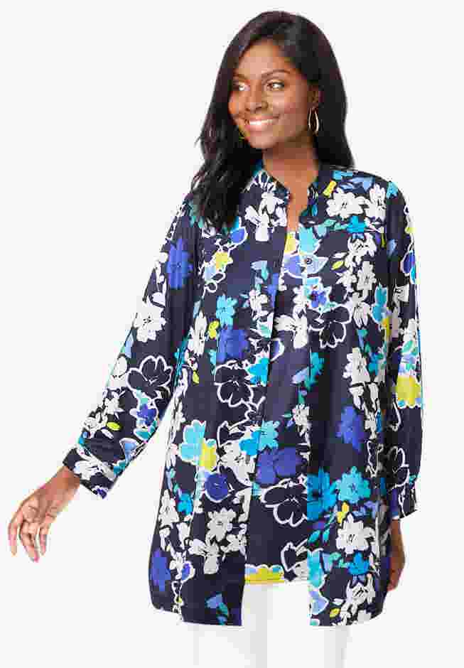 Georgette Button Front Tunic image number 0