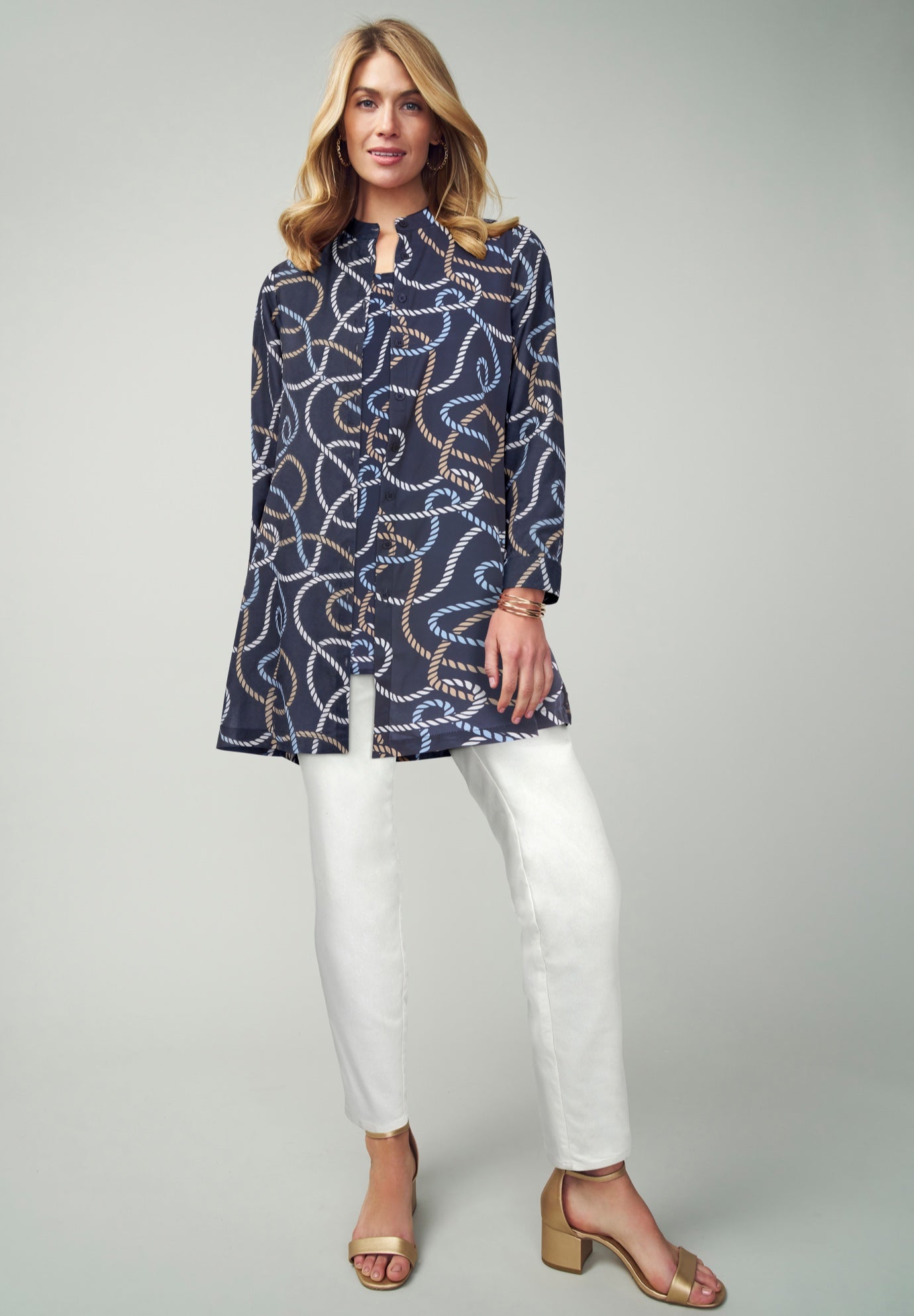 Georgette Button Front Tunic image number 0