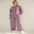 Wide Leg Fleece Sweatpant With Drawstring Waist image number null